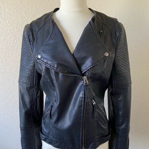 Topshop Black leather Moto Jacket